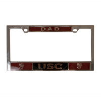 USC Trojans Chrome Shield Dad License Plate Frame